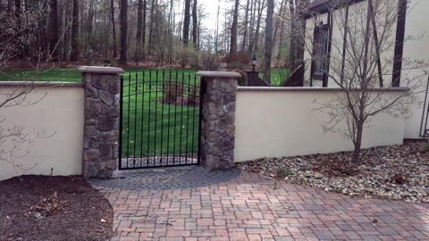 Wrought iron estate gates, custom iron security gates, ornamental iron entry gates, driveway entry gates, MA, RI