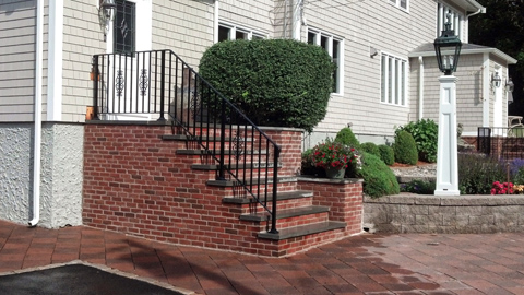 Wrought iron railings, MA, RI, custom ornamental exterior ironwork, custom iron balconies, outdoor hand railings