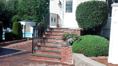 Custom wrought iron railings, MA, RI, ornamental exterior ironwork, custom iron balconies, hand railings