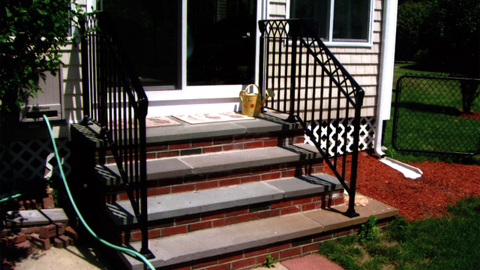 Wrought iron railings, MA, RI, custom ornamental exterior ironwork, custom iron staircases, balconies, outdoor railings