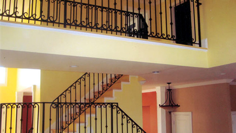 Interior railings, ornamental wrought iron rails, spiral staircases, iron hand rails, staircase railings, MA, RI